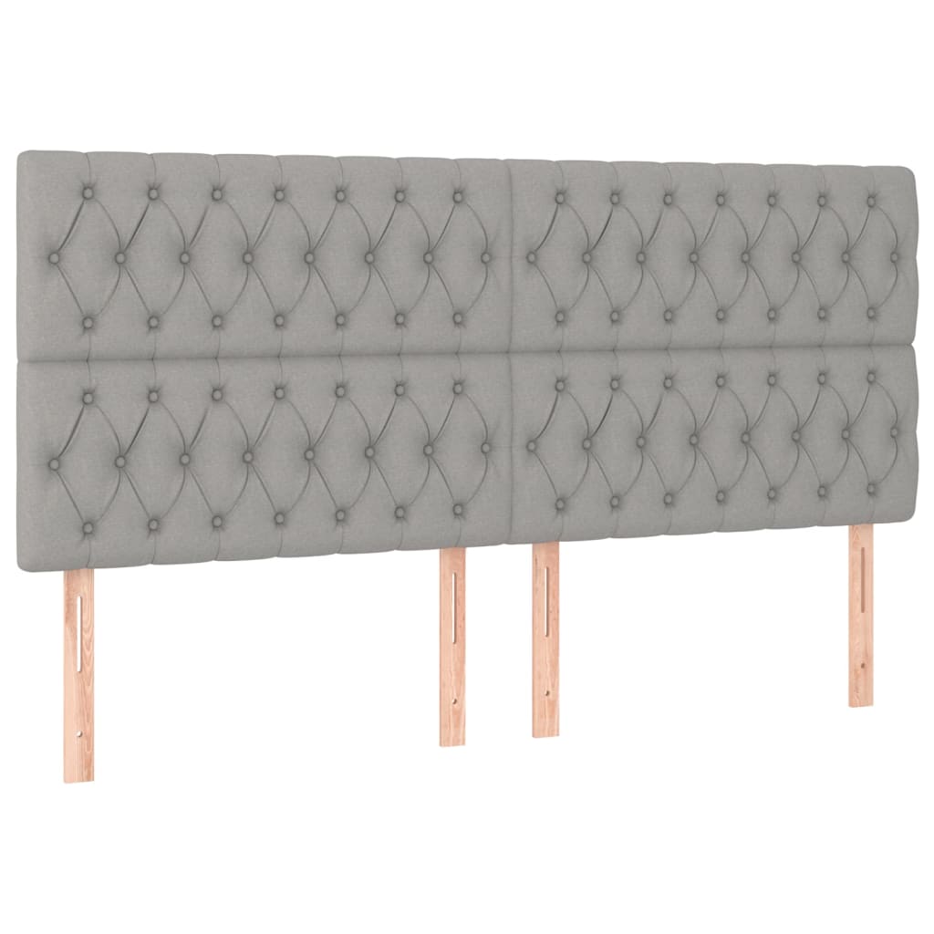 vidaXL Κρεβάτι Boxspring με Στρώμα & LED Αν.Γκρι 180x200εκ. Υφασμάτινο