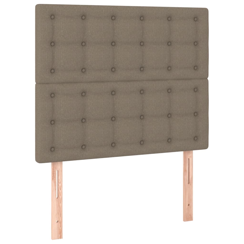 vidaXL Κρεβάτι Boxspring με Στρώμα & LED Taupe 80x200 εκ. Υφασμάτινο