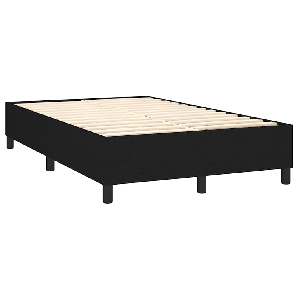 vidaXL Κρεβάτι Boxspring με Στρώμα & LED Μαύρο 120x200 εκ. Υφασμάτινο