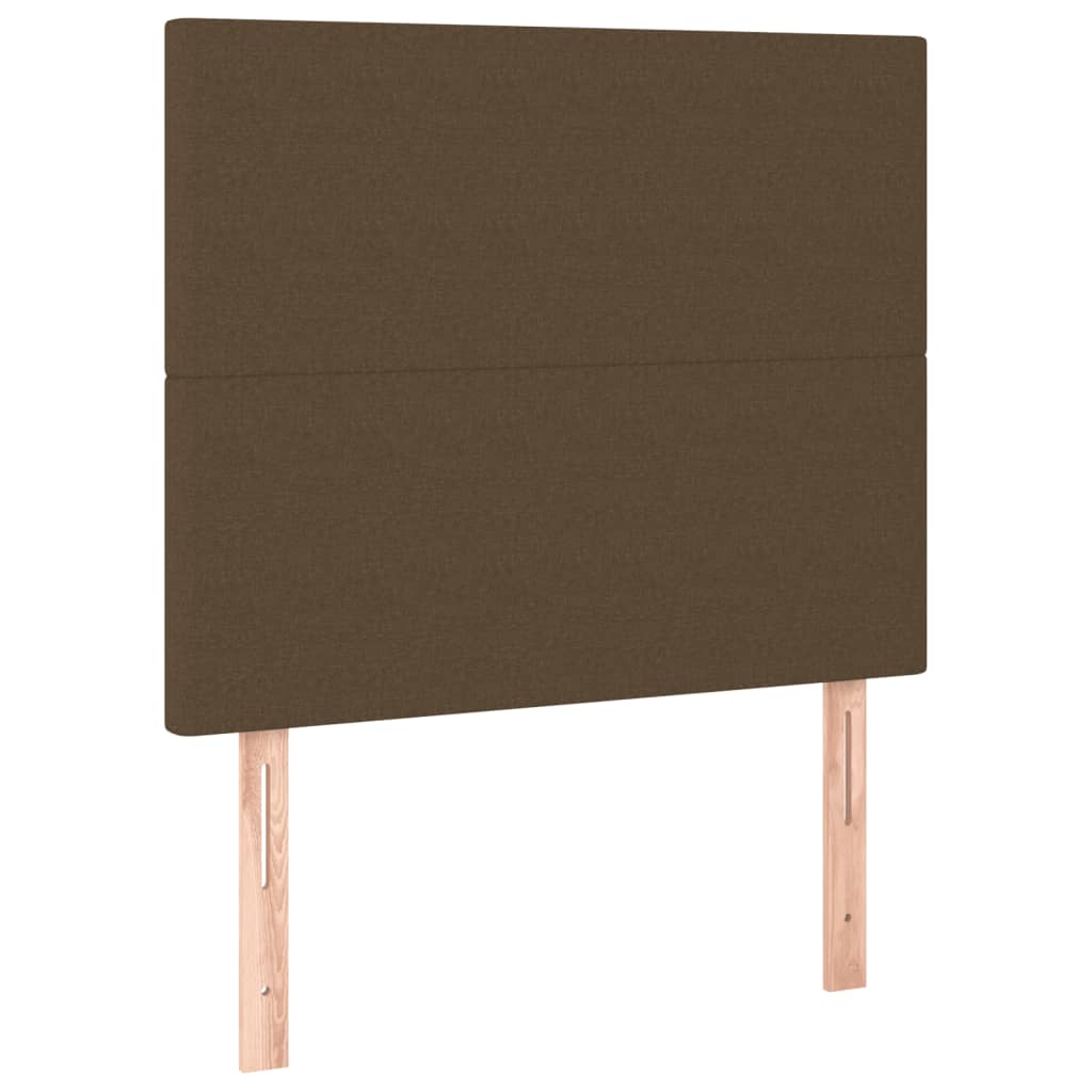 vidaXL Κρεβάτι Boxspring με Στρώμα & LED Σκ.Καφέ 90x190 εκ. Υφασμάτινο