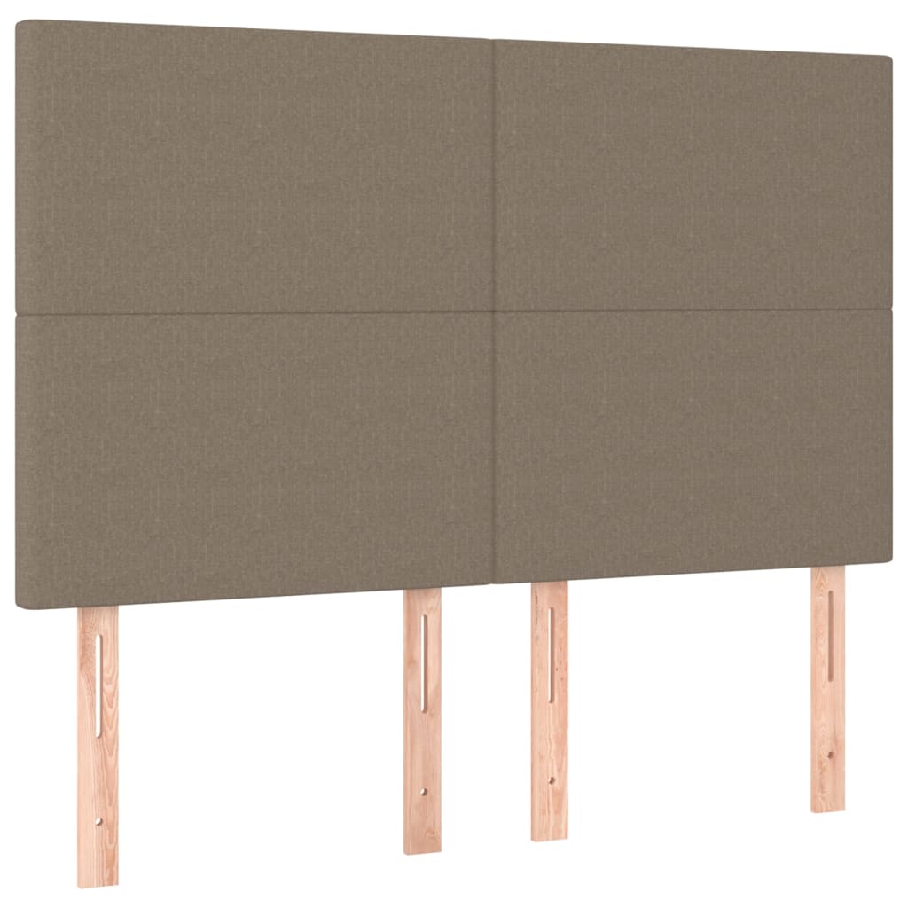 vidaXL Κρεβάτι Boxspring με Στρώμα & LED Taupe 140x190 εκ. Υφασμάτινο