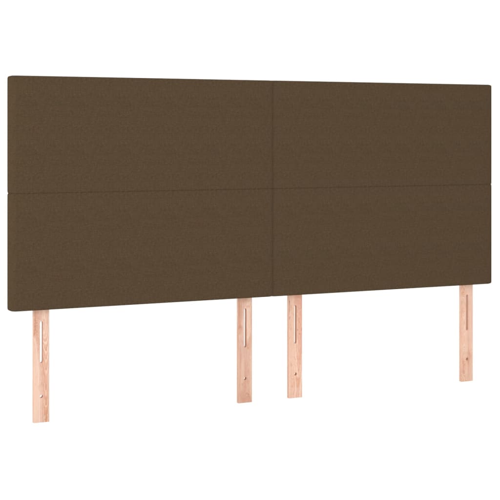 vidaXL Κρεβάτι Boxspring με Στρώμα & LED Σκ.Καφέ 200x200εκ. Υφασμάτινο