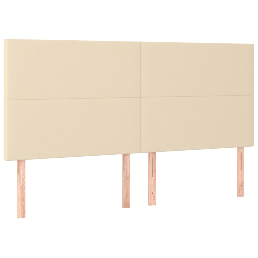 vidaXL Κρεβάτι Boxspring με Στρώμα & LED Κρεμ 200x200 εκ. Υφασμάτινο