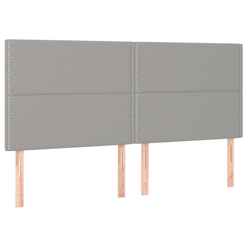 vidaXL Κρεβάτι Boxspring με Στρώμα & LED Αν.Γκρι 180x200εκ. Υφασμάτινο