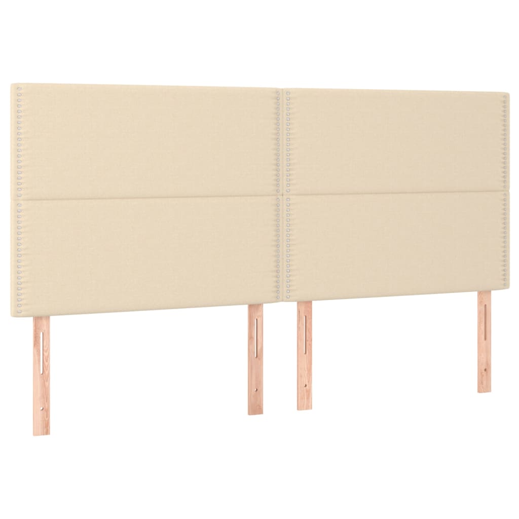 vidaXL Κρεβάτι Boxspring με Στρώμα & LED Κρεμ 180x200 εκ. Υφασμάτινο