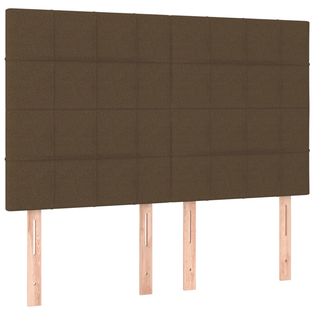 vidaXL Κρεβάτι Boxspring με Στρώμα & LED Σκ.Καφέ 140x200 εκ Υφασμάτινο