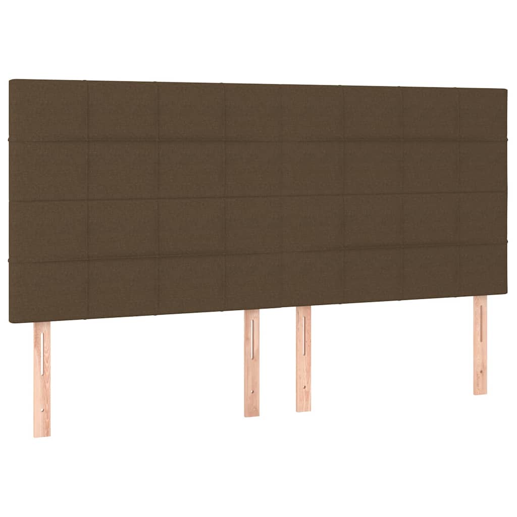 vidaXL Κρεβάτι Boxspring με Στρώμα & LED Σκ.Καφέ 180x200εκ. Υφασμάτινο