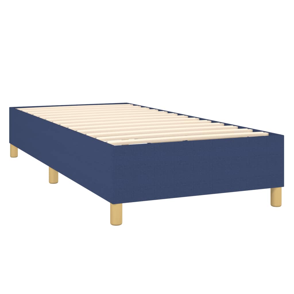 vidaXL Κρεβάτι Boxspring με Στρώμα & LED Μπλε 100x200 εκ. Υφασμάτινο