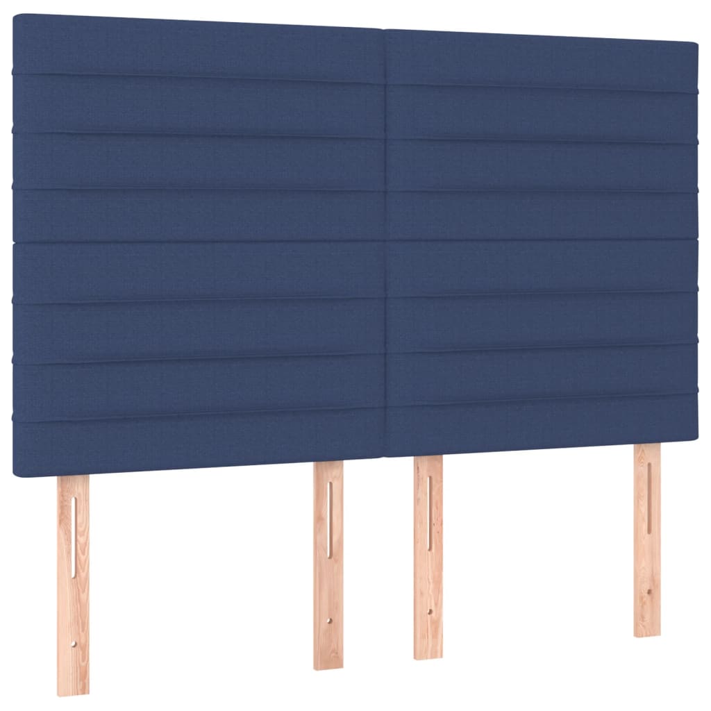 vidaXL Κρεβάτι Boxspring με Στρώμα & LED Μπλε 140x200 εκ. Υφασμάτινο