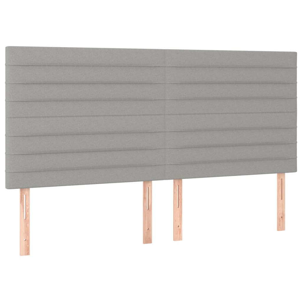 vidaXL Κρεβάτι Boxspring με Στρώμα & LED Αν.Γκρι 160x200εκ. Υφασμάτινο