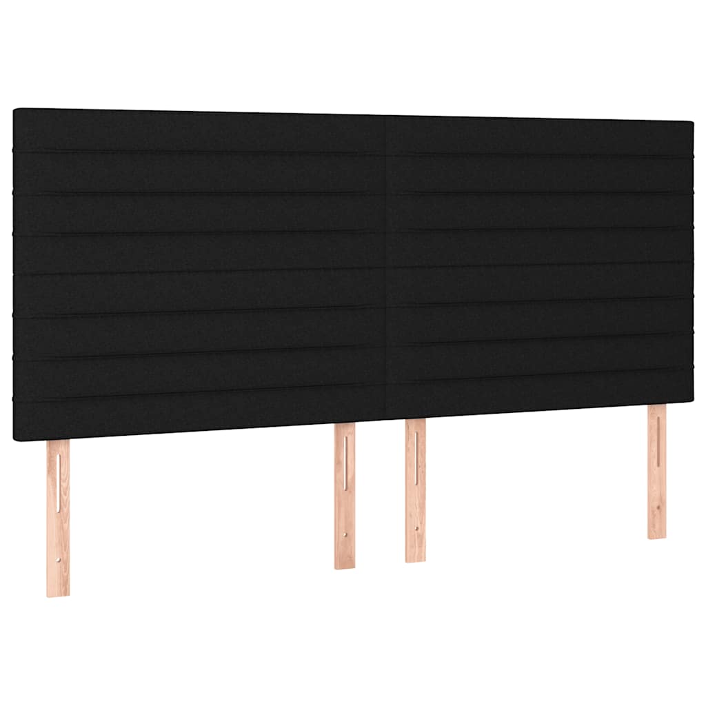 vidaXL Κρεβάτι Boxspring με Στρώμα & LED Μαύρο 160x200 εκ. Υφασμάτινο
