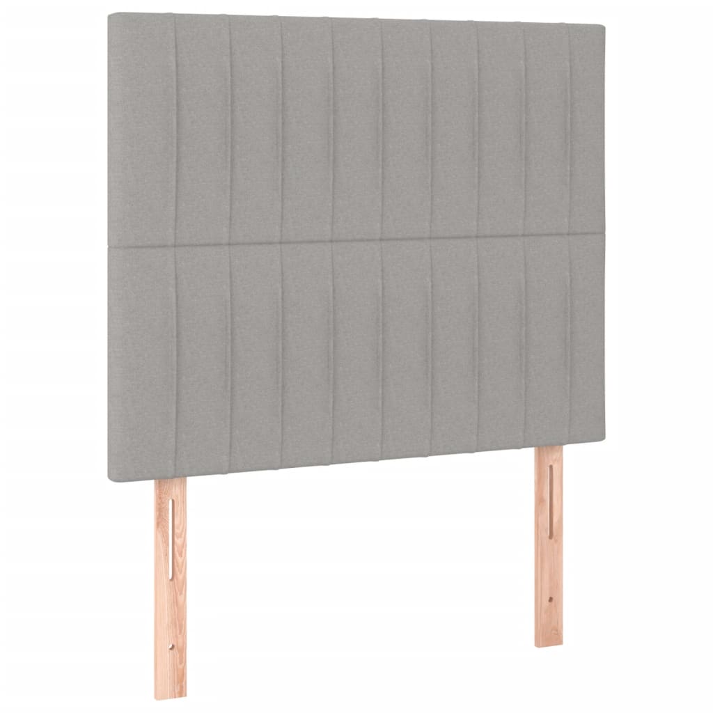 vidaXL Κρεβάτι Boxspring με Στρώμα & LED Αν.Γκρι 120x200 εκ Υφασμάτινο
