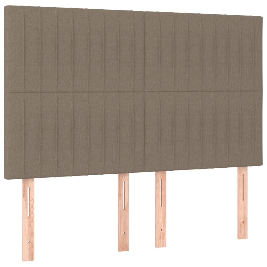 vidaXL Κρεβάτι Boxspring με Στρώμα & LED Taupe 140x200 εκ. Υφασμάτινο