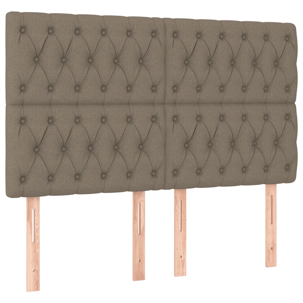 vidaXL Κρεβάτι Boxspring με Στρώμα & LED Taupe 140x200 εκ. Υφασμάτινο