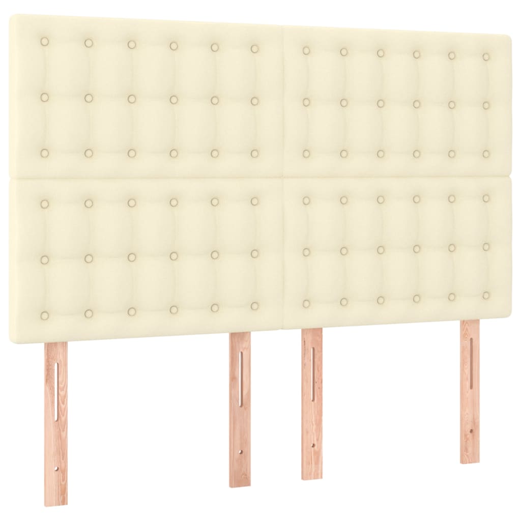 vidaXL Κρεβάτι Boxspring με Στρώμα & LED Κρεμ 140x190 εκ. Συνθ. Δέρμα