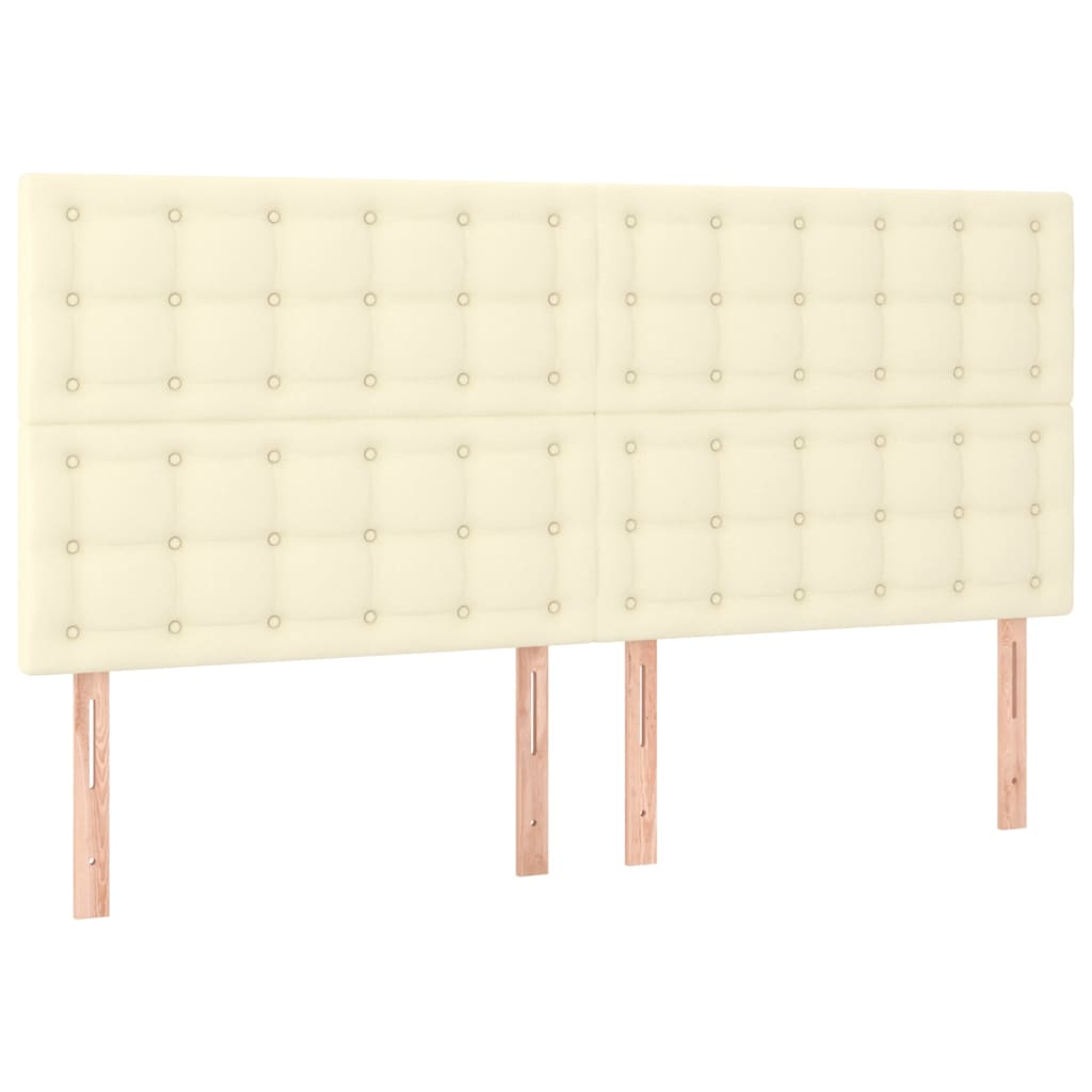 vidaXL Κρεβάτι Boxspring με Στρώμα & LED Κρεμ 160x200 εκ. Συνθ. Δέρμα