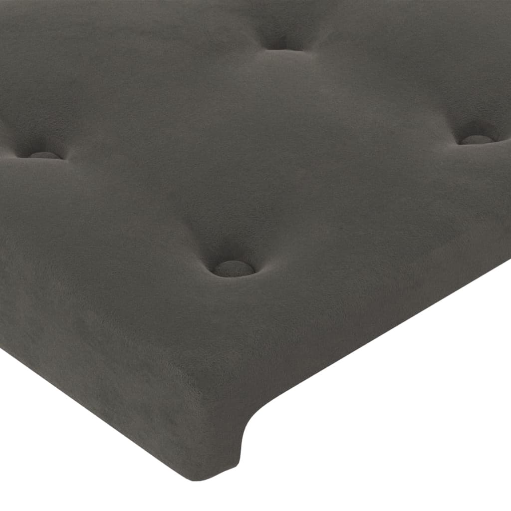 vidaXL Κρεβάτι Boxspring με Στρώμα & LED Σκ. Γκρι 80x200 εκ. Βελούδινο
