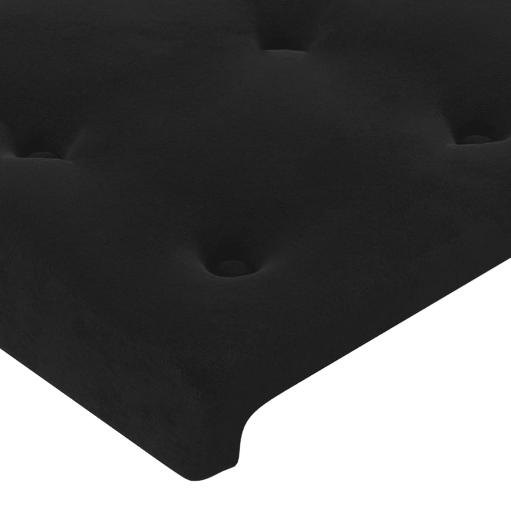 vidaXL Κρεβάτι Boxspring με Στρώμα & LED Μαύρο 90x190 εκ. Βελούδινο