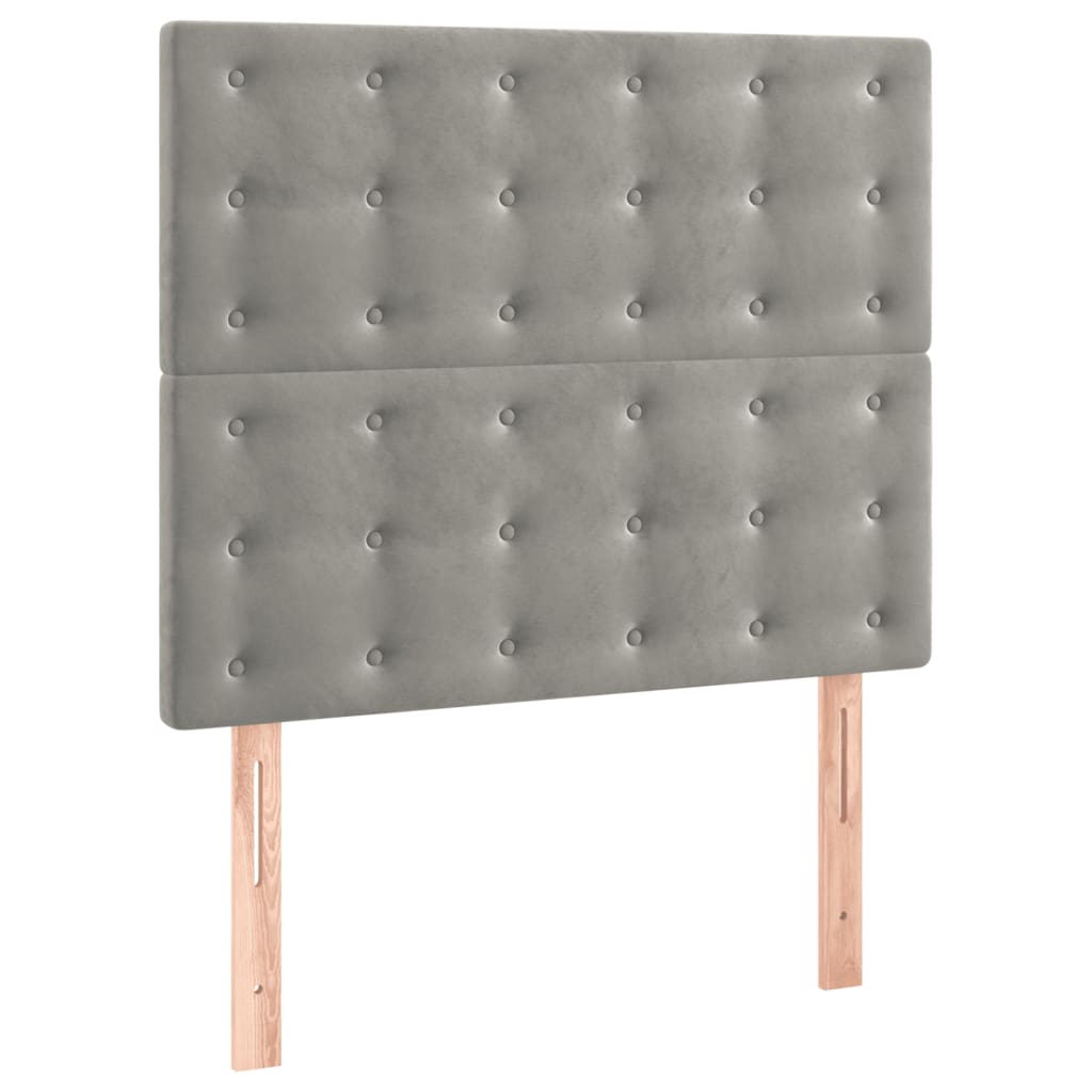 vidaXL Κρεβάτι Boxspring με Στρώμα & LED Αν.Γκρι 120x200 εκ. Βελούδινο