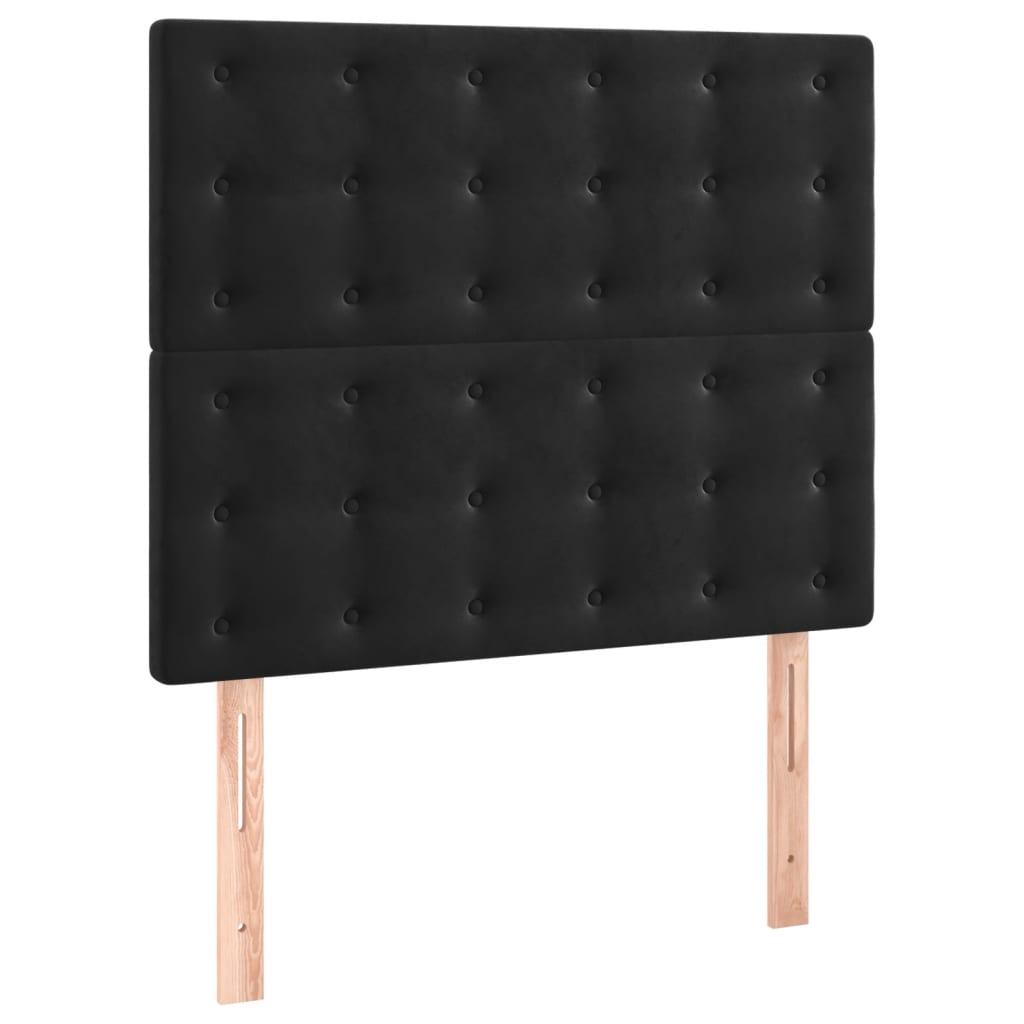 vidaXL Κρεβάτι Boxspring με Στρώμα & LED Μαύρο 120x200 εκ. Βελούδινο