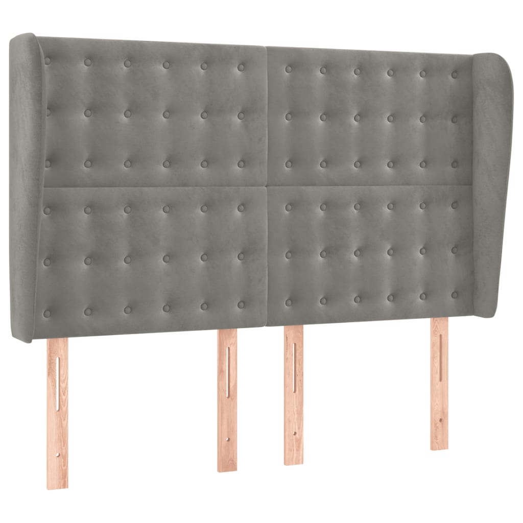vidaXL Κρεβάτι Boxspring με Στρώμα & LED Αν.Γκρι 140x200 εκ. Βελούδινο