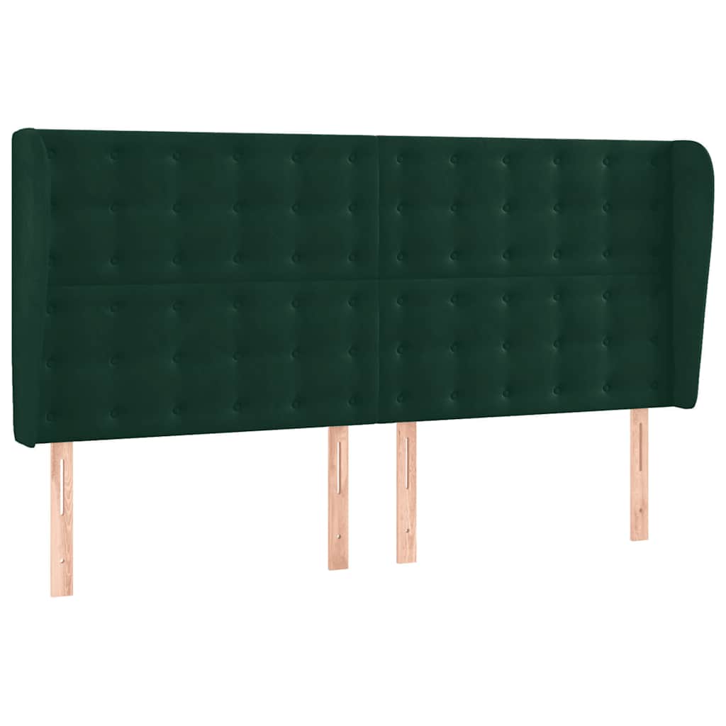 vidaXL Κρεβάτι Boxspring με Στρώμα & LED Σκ. Πράσινο 160x200εκ Βελούδο