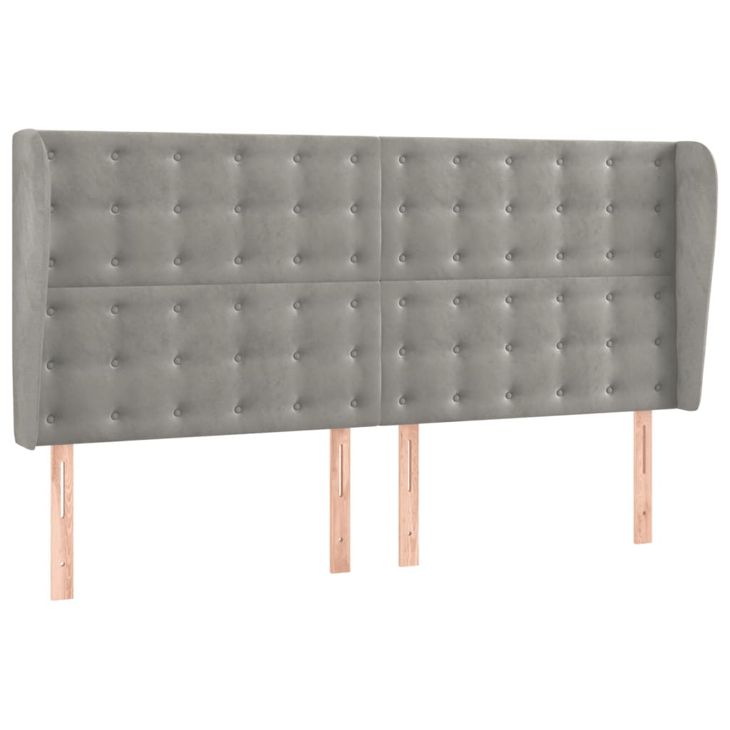 vidaXL Κρεβάτι Boxspring με Στρώμα & LED Αν.Γκρι 180x200 εκ. Βελούδινο