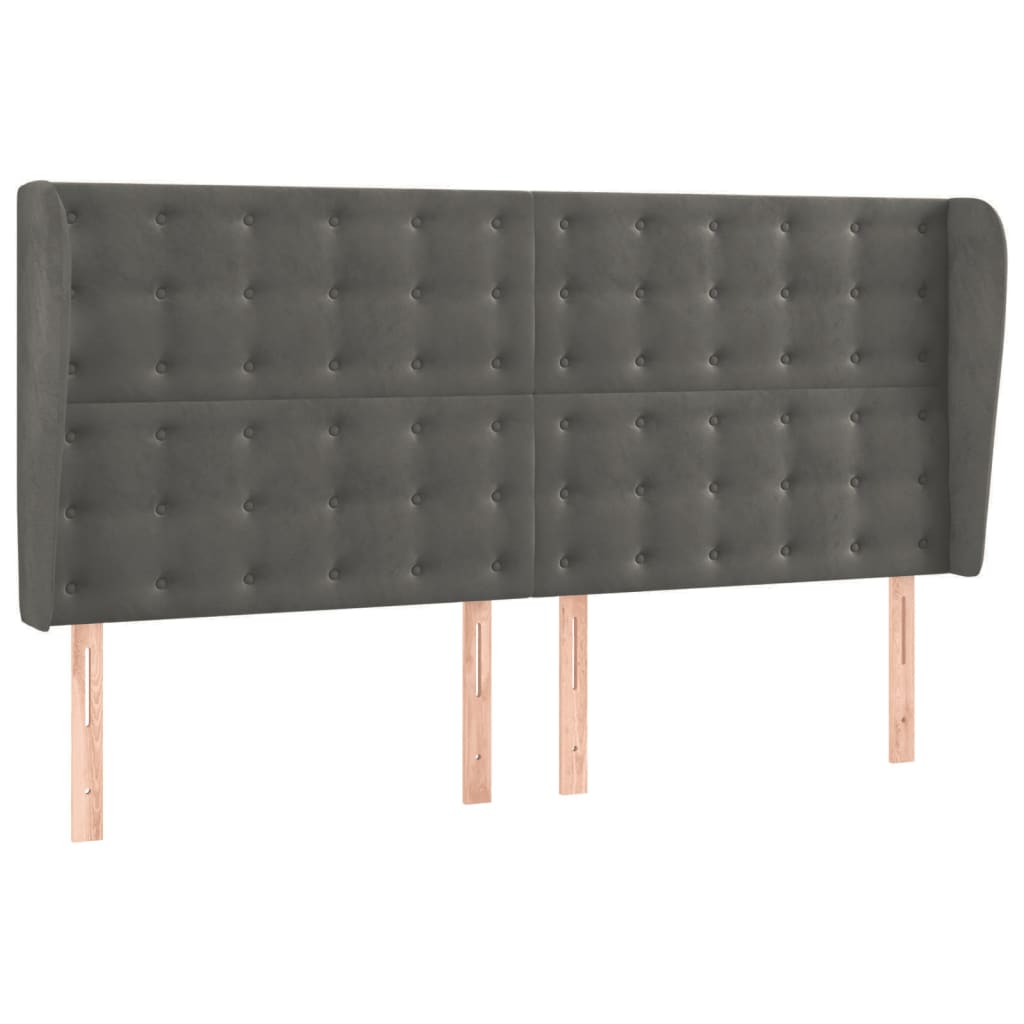 vidaXL Κρεβάτι Boxspring με Στρώμα & LED Σκ. Γκρι 180x200εκ. Βελούδινο