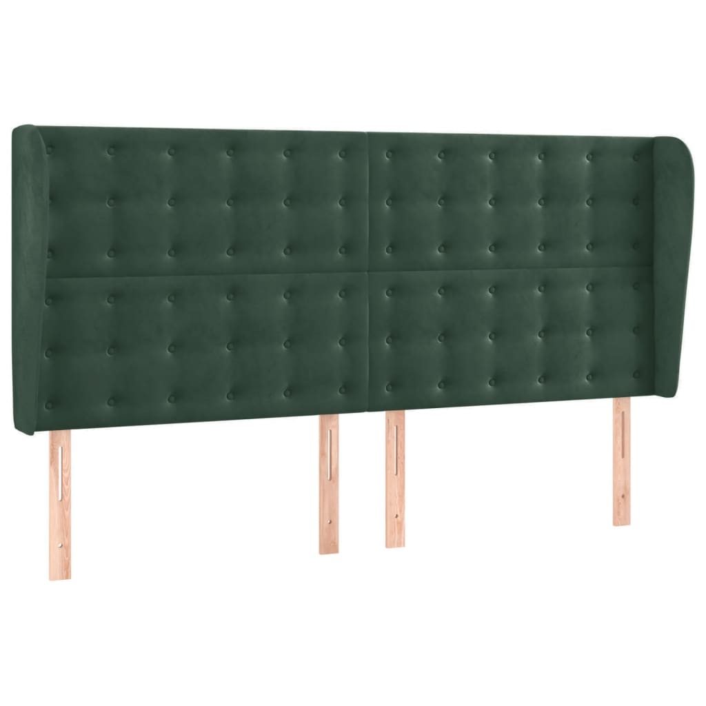 vidaXL Κρεβάτι Boxspring με Στρώμα & LED Σκ. Πράσινο 180x200εκ Βελούδο