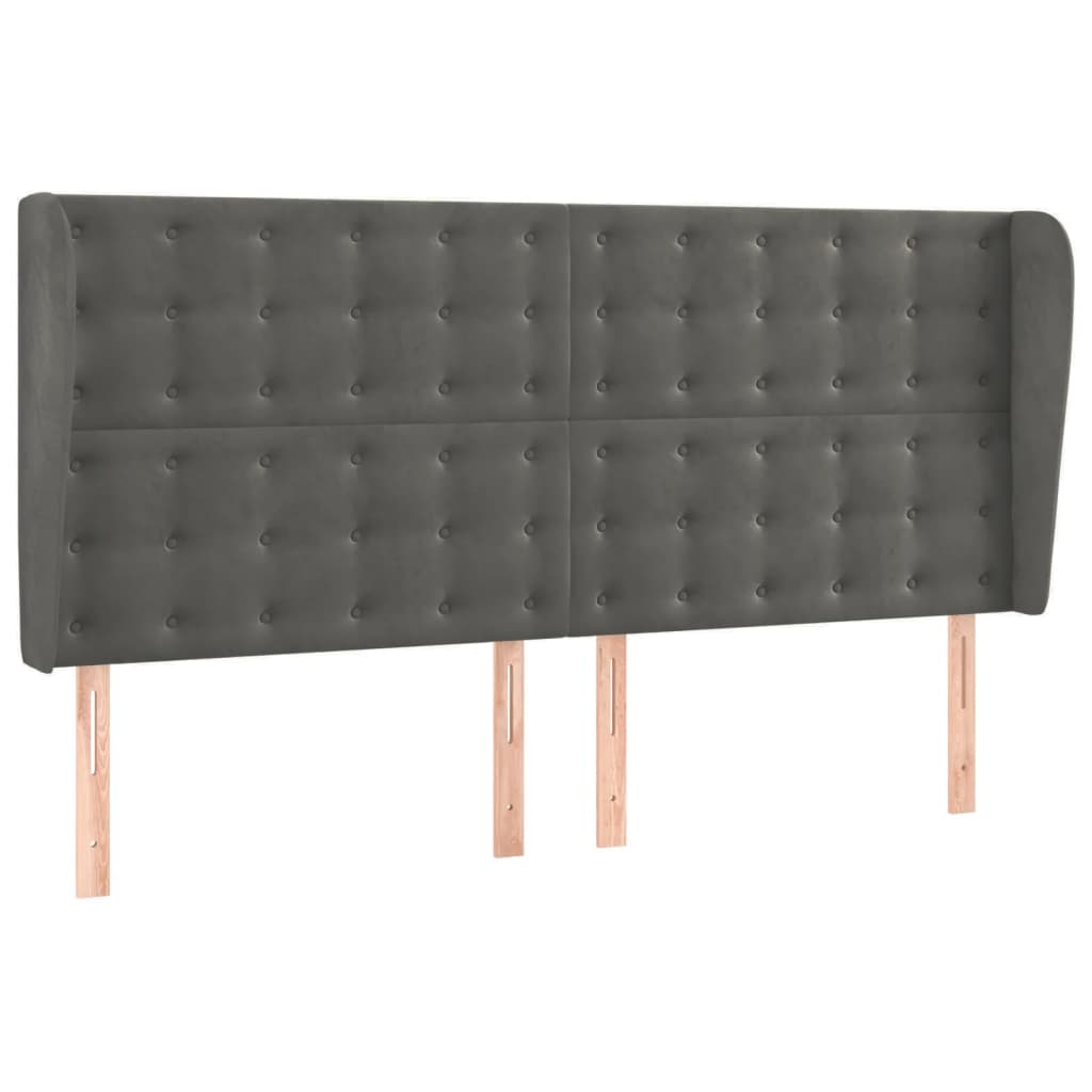 vidaXL Κρεβάτι Boxspring με Στρώμα & LED Σκ. Γκρι 200x200εκ. Βελούδινο