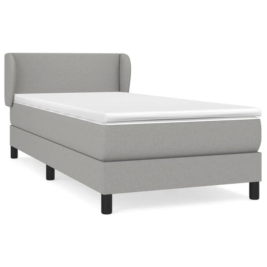 vidaXL Κρεβάτι Boxspring με Στρώμα Ανοιχτό Γκρι 80x200 εκ. Υφασμάτινο