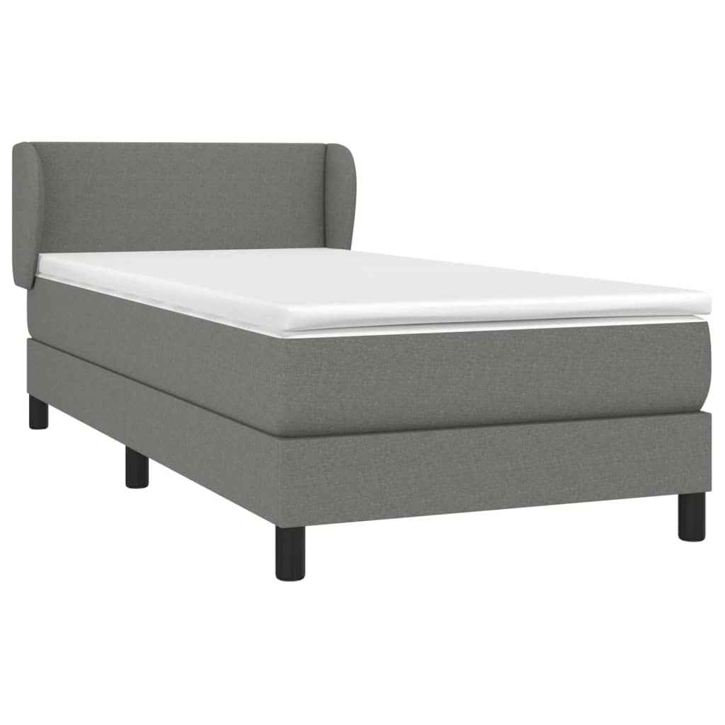 vidaXL Κρεβάτι Boxspring με Στρώμα Σκούρο Γκρι 80x200 εκ. Υφασμάτινο