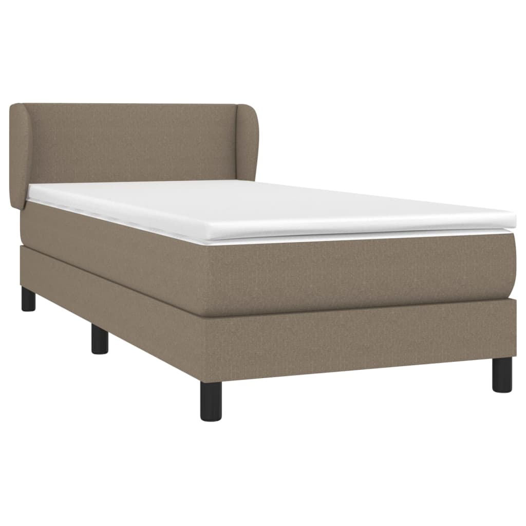 vidaXL Κρεβάτι Boxspring με Στρώμα Taupe 90x190 εκ.Υφασμάτινο