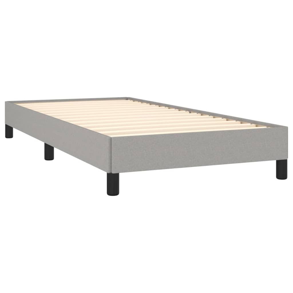 vidaXL Κρεβάτι Boxspring με Στρώμα Ανοιχτό Γκρι 90x200 εκ. Υφασμάτινο