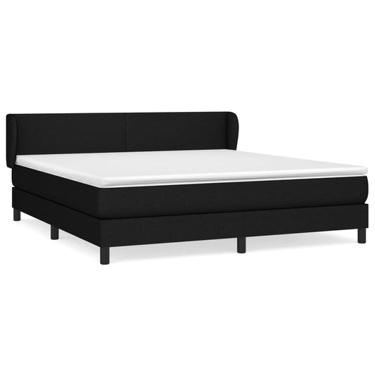 vidaXL Κρεβάτι Boxspring με Στρώμα Μαύρο 160x200 εκ. Υφασμάτινο