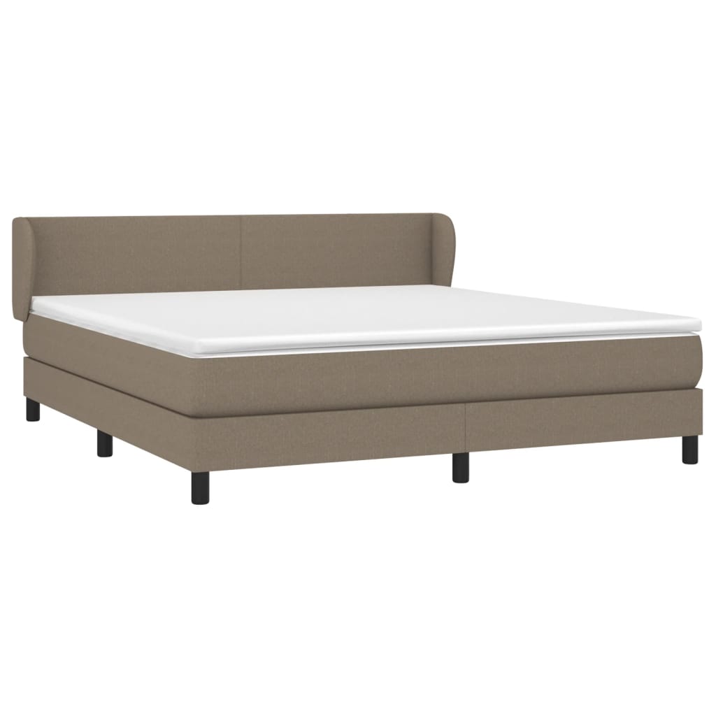 vidaXL Κρεβάτι Boxspring με Στρώμα Taupe 160x200 εκ. Υφασμάτινο