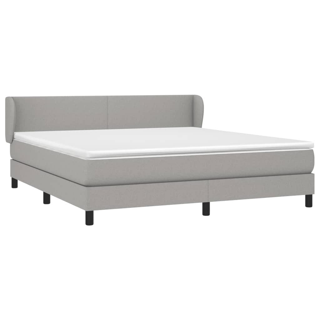 vidaXL Κρεβάτι Boxspring με Στρώμα Ανοιχτό Γκρι 180x200 εκ. Υφασμάτινο