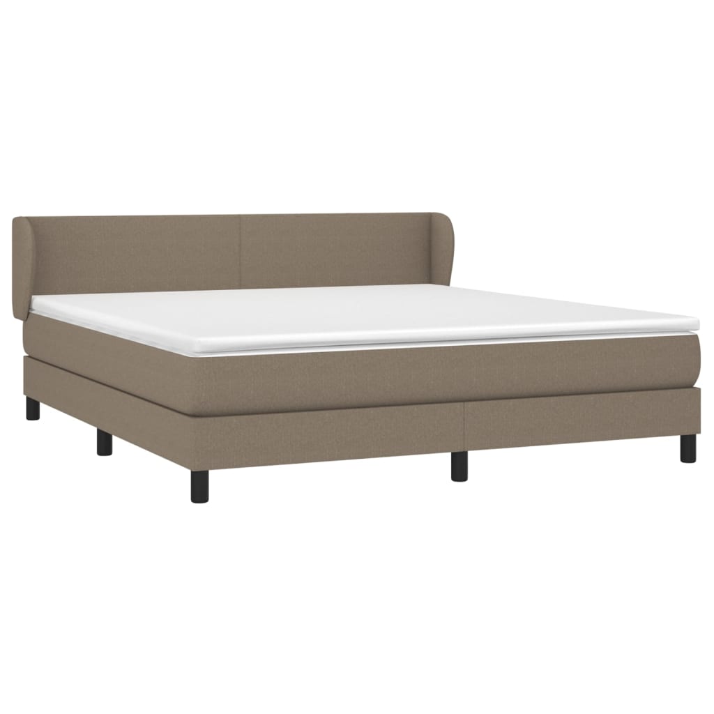vidaXL Κρεβάτι Boxspring με Στρώμα Taupe 180x200 εκ. Υφασμάτινο