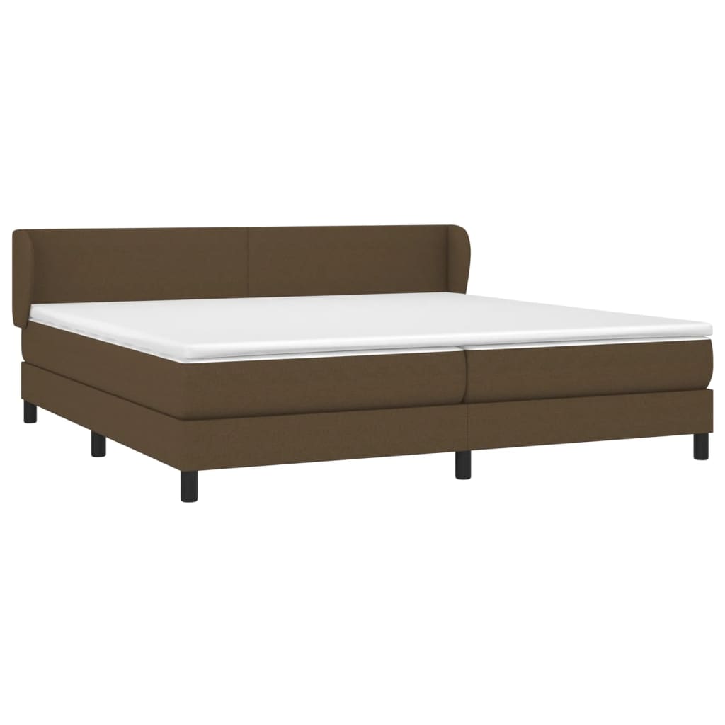 vidaXL Κρεβάτι Boxspring με Στρώμα Σκούρο Καφέ 200x200 εκ. Υφασμάτινο