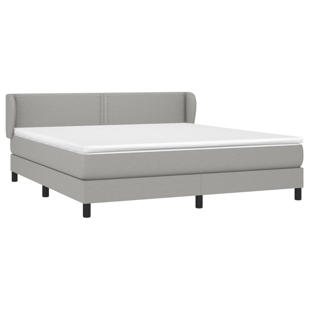 vidaXL Κρεβάτι Boxspring με Στρώμα Ανοιχτό Γκρι 180x200 εκ. Υφασμάτινο