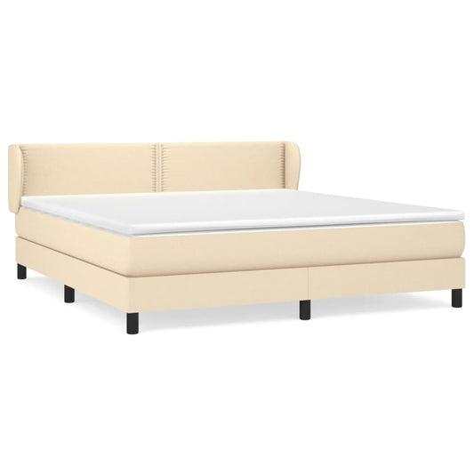 vidaXL Κρεβάτι Boxspring με Στρώμα Κρεμ 180x200 εκ. Υφασμάτινο