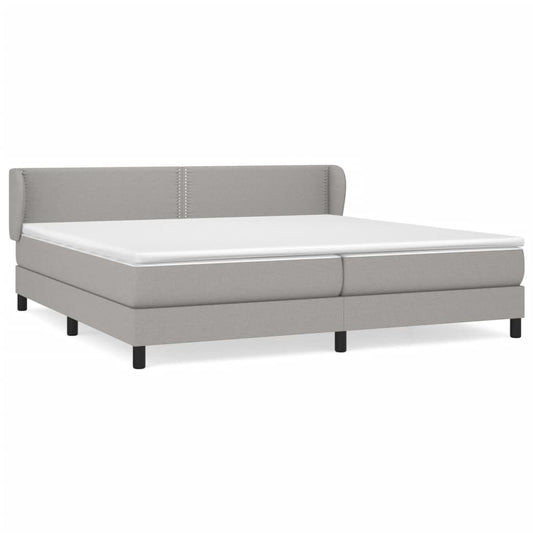 vidaXL Κρεβάτι Boxspring με Στρώμα Ανοιχτό Γκρι 200x200 εκ. Υφασμάτινο