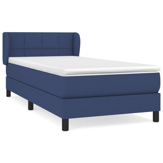 vidaXL Κρεβάτι Boxspring με Στρώμα Μπλε 80x200 εκ. Υφασμάτινο