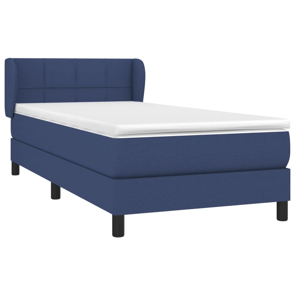 vidaXL Κρεβάτι Boxspring με Στρώμα Μπλε 80x200 εκ. Υφασμάτινο