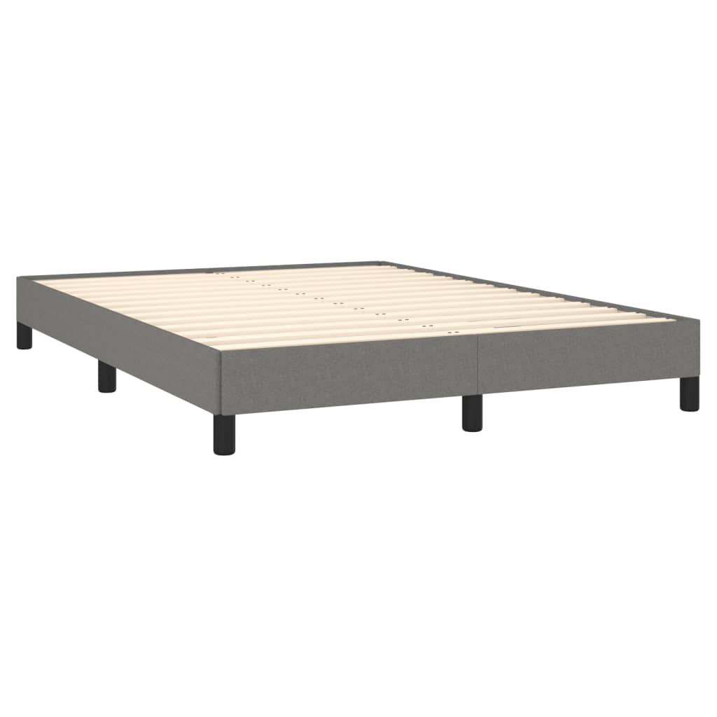 vidaXL Κρεβάτι Boxspring με Στρώμα Σκούρο Γκρι 140x190 εκ. Υφασμάτινο