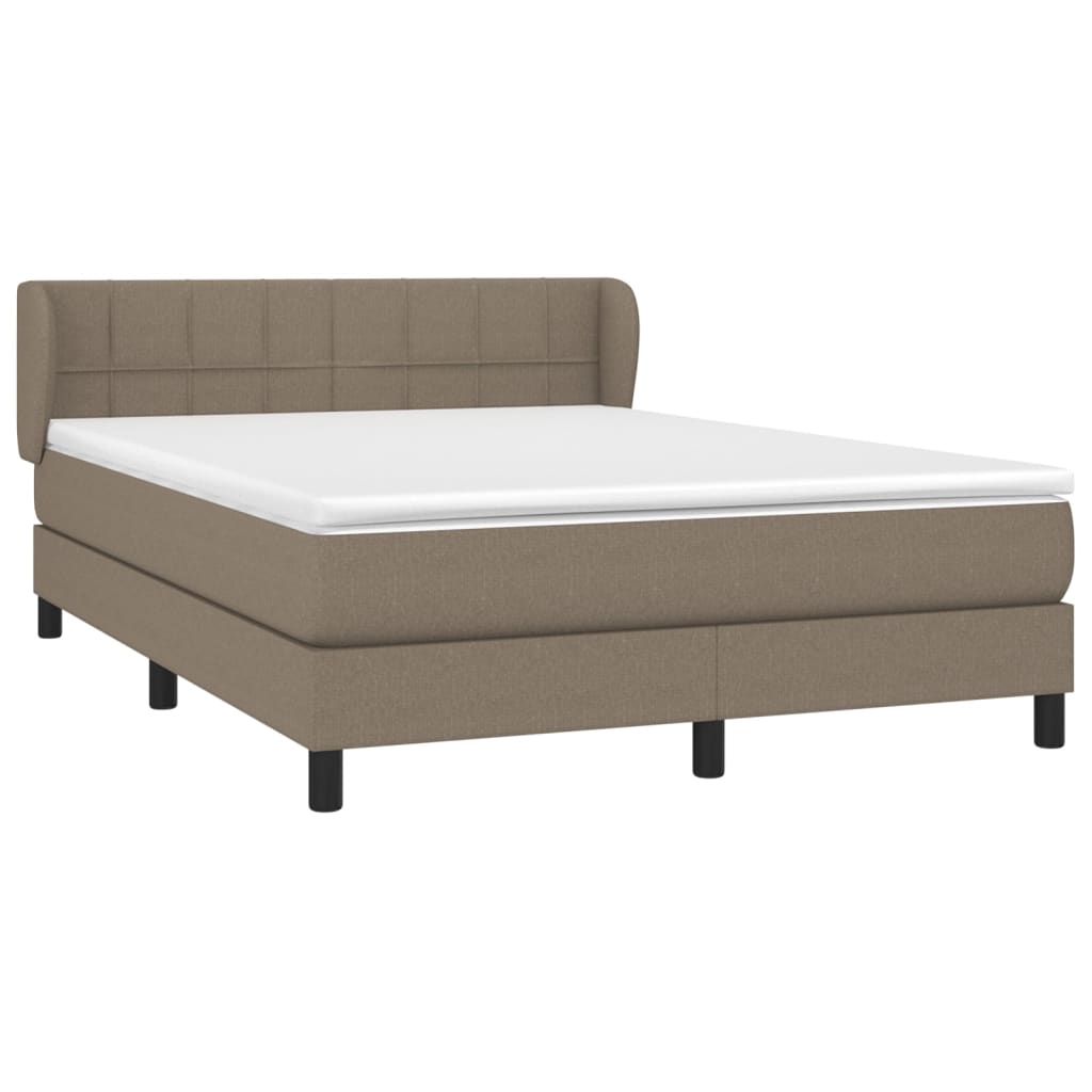 vidaXL Κρεβάτι Boxspring με Στρώμα Taupe 140x200 εκ. Υφασμάτινο