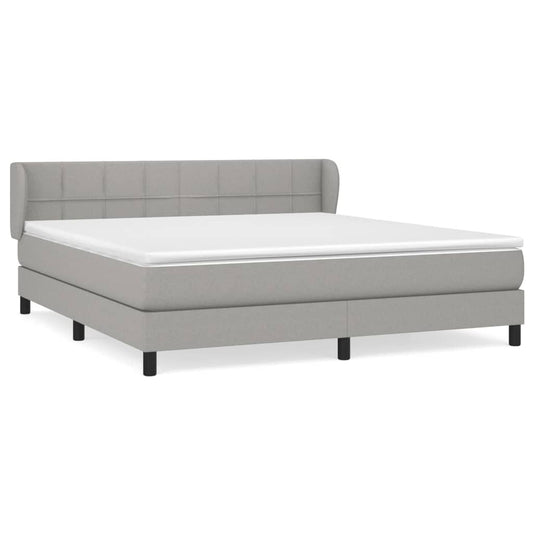 vidaXL Κρεβάτι Boxspring με Στρώμα Ανοιχτό Γκρι 180x200 εκ. Υφασμάτινο