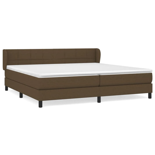 vidaXL Κρεβάτι Boxspring με Στρώμα Σκούρο Καφέ 200x200 εκ. Υφασμάτινο