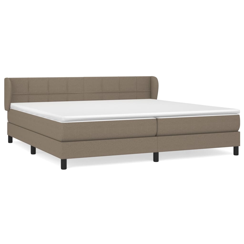 vidaXL Κρεβάτι Boxspring με Στρώμα Taupe 200x200 εκ. Υφασμάτινο