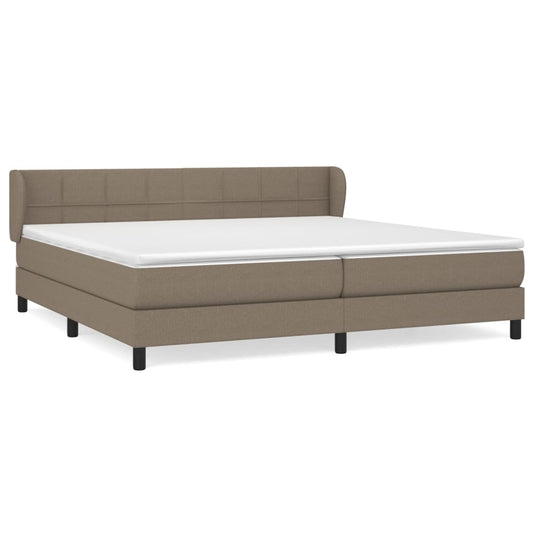 vidaXL Κρεβάτι Boxspring με Στρώμα Taupe 200x200 εκ. Υφασμάτινο